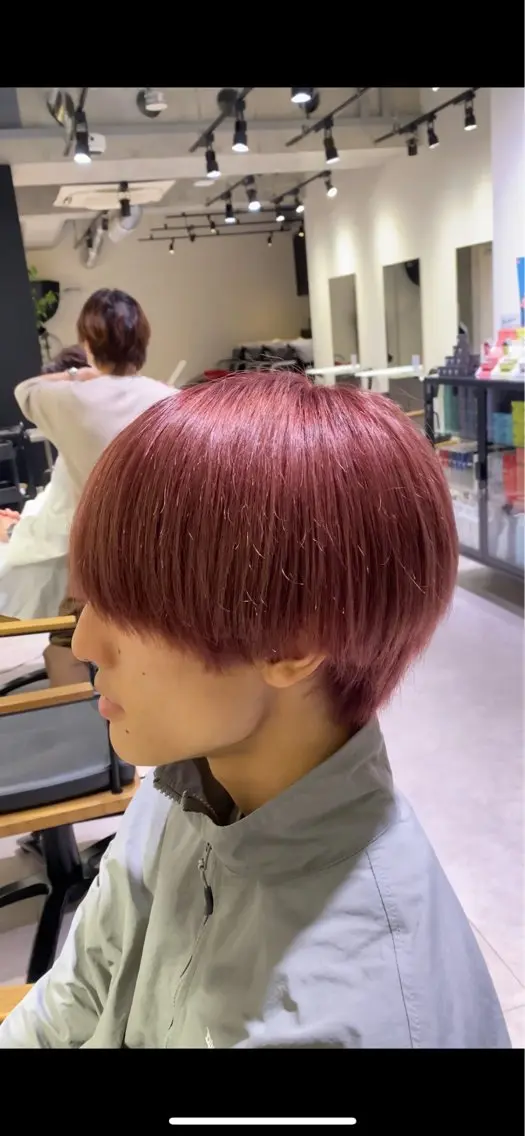 ショート カラー メンズ ピンクカラー カット ヘアカラー 【メンズカット】 富塚 瑠士のヘアスタイル