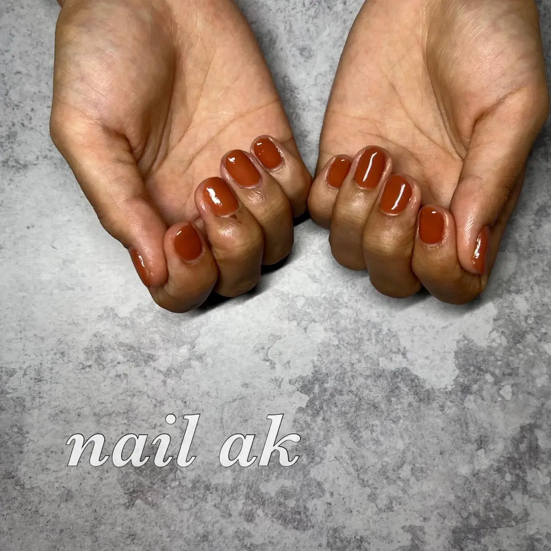 ネイル ブラウン ハンドネイル ak nail .のネイルデザイン