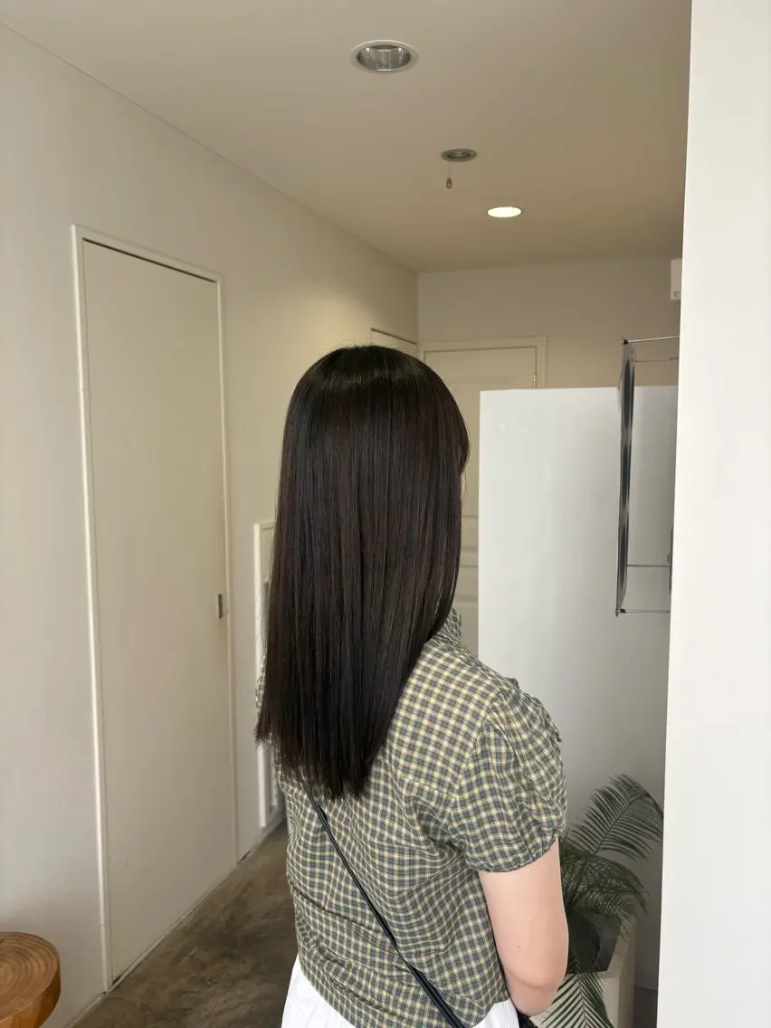 ロング カラー 髪質改善 カット 縮毛矯正 ヒメカ/髪質改善/ レイヤー/大阪のヘアスタイル