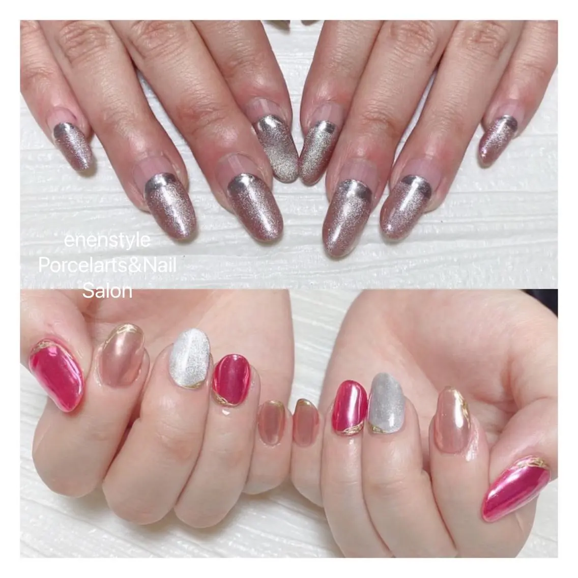 ミディアム ネイル ハンドネイル 🐾enen style 🐾のネイルデザイン