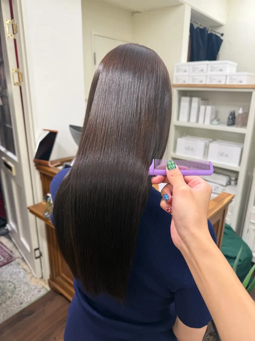 ロング カラー ブラウンカラー カット ヘアカラー 梓真💐 ツヤ髪　渋谷のヘアスタイル