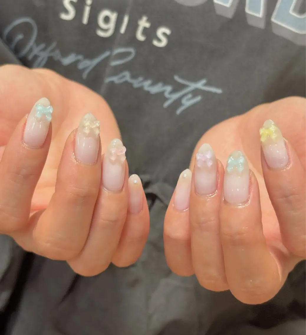 ネイル ジェルネイル ガーリー キラキラネイル マグネットネイル ニュアンスネイル ハンドネイル tamu nail 　金町のネイルデザイン
