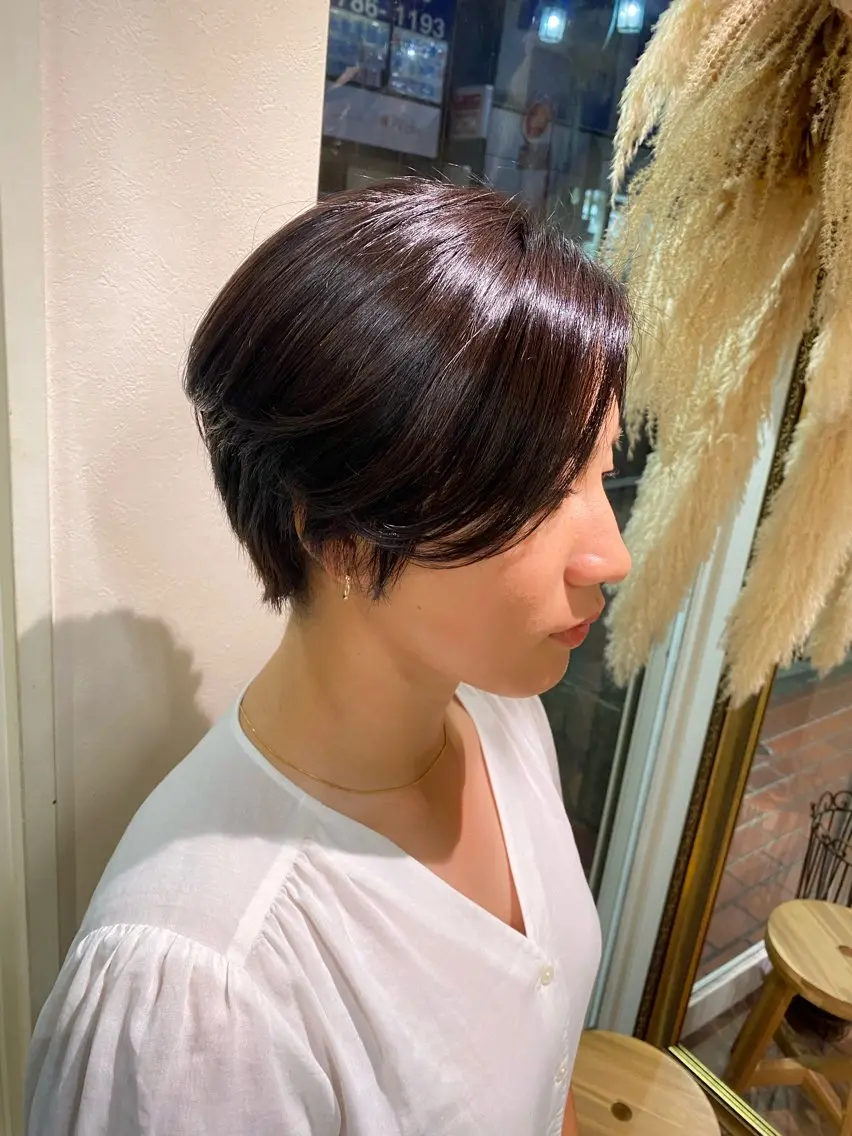 ショート カラー カット ヘアカラー トリートメント 透明感カラー/韓国 ヘア🩶yuri🩵のヘアスタイル