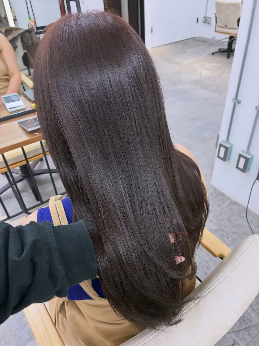 ロング カラー ブラウンカラー レイヤーカット カット ヘアカラー トリートメント ヘッドスパ ヘアセット 新宿/韓国ヘア レイヤー SAYAのヘアスタイル