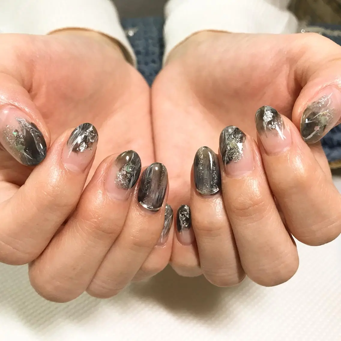 ネイル フットネイル キラキラネイル ニュアンスネイル シンプルネイル 春ネイル nail fufla ♡yamane♡のネイルデザイン