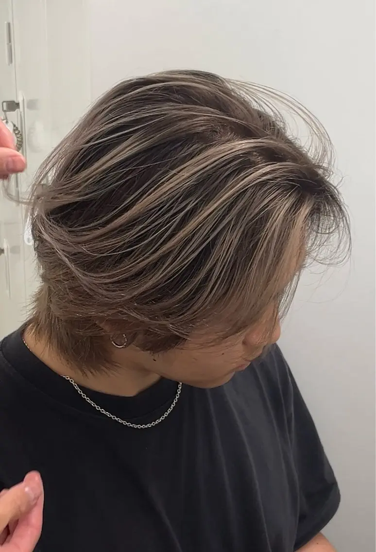 カラー メンズ センターパート 池袋シャドールーツ /バレイヤージュ戸田のヘアスタイル