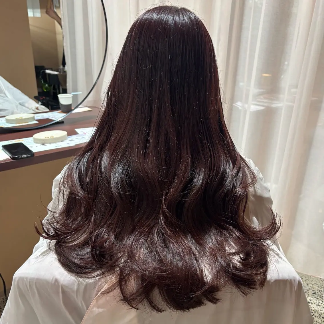 ロング 髪質改善 小顔カット トリートメント カット ヘアカラー トリートメント やまぐち もえかのヘアスタイル