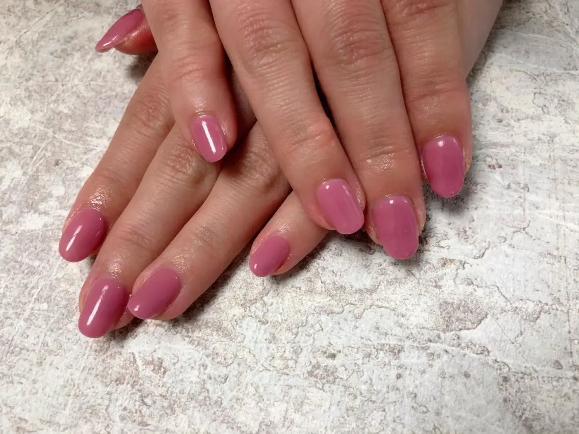 ネイル ワンカラーネイル ピンク ハンドネイル mogunail &blowのネイルデザイン