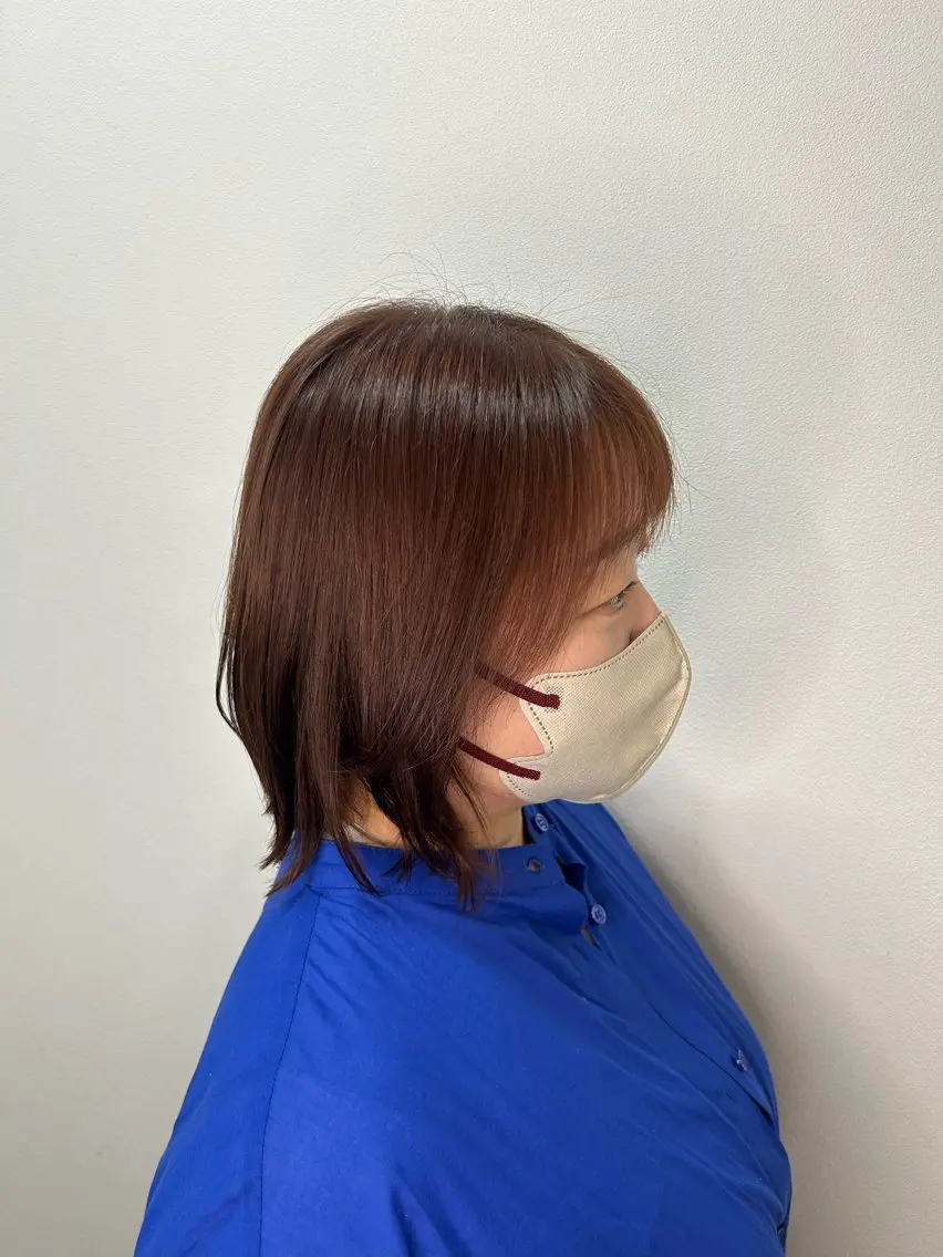 ミディアム カラー ブラウンカラー ピンクカラー ピンクブラウン ヘアカラー トリートメント レナークウィズ　北川 愛璃のヘアスタイル