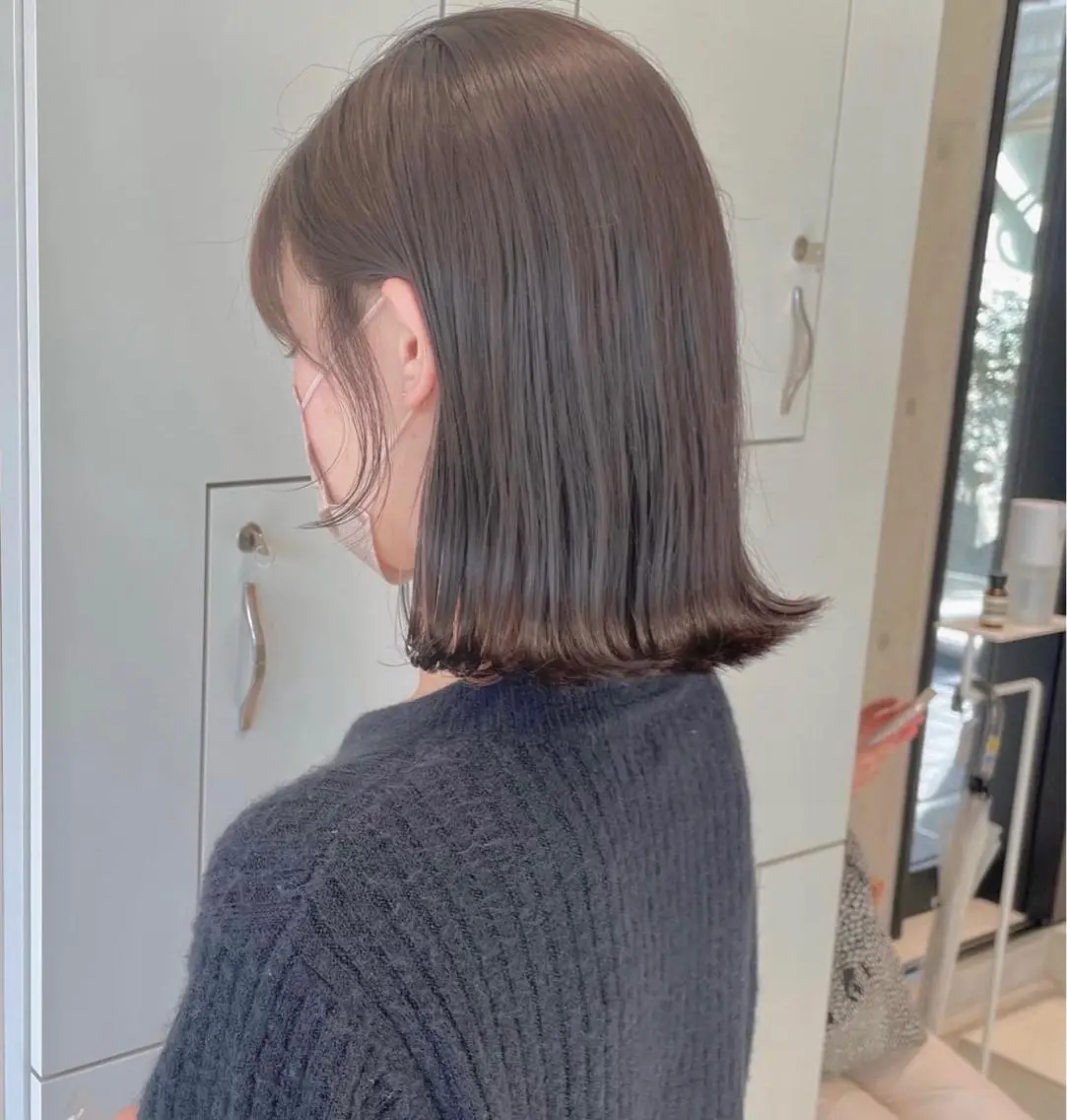 ミディアム カラー オリーブカラー オレンジ 髪質改善 トリートメント MURANAKA RYOのヘアスタイル