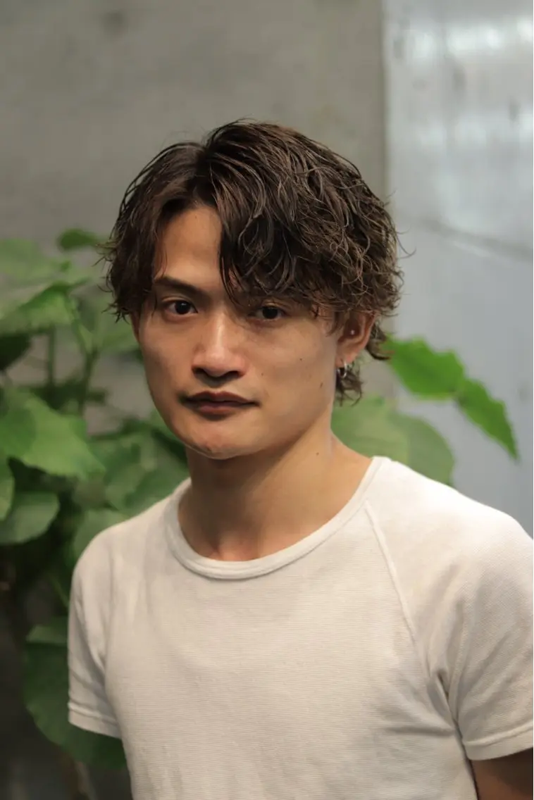 ミディアム パーマ メンズ カット 山口 陽平のヘアスタイル