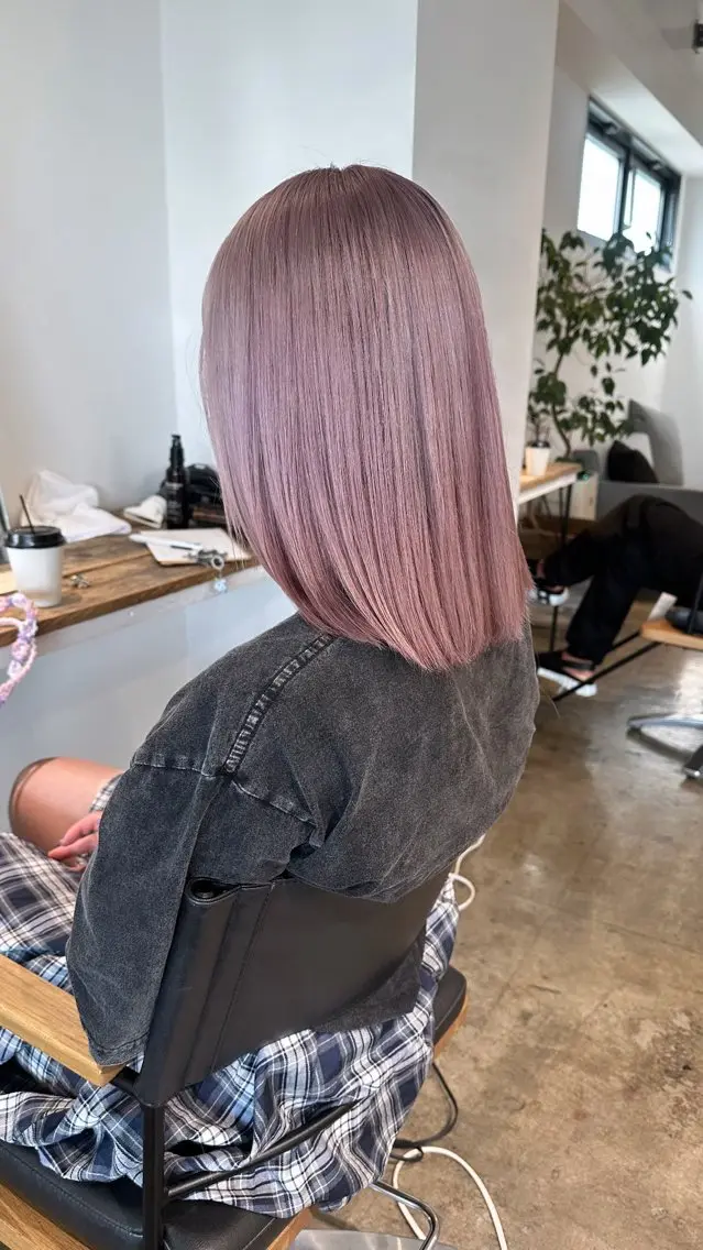 ミディアム カラー ヘアカラー トリートメント ヘアセット ✨艶ブリーチカラー ✨四ノ宮裕己のヘアスタイル