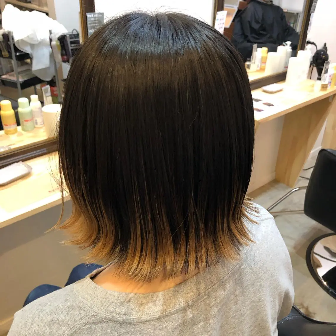 ミディアム 切りっぱなしボブ ボブ 山口 晃也のヘアスタイル