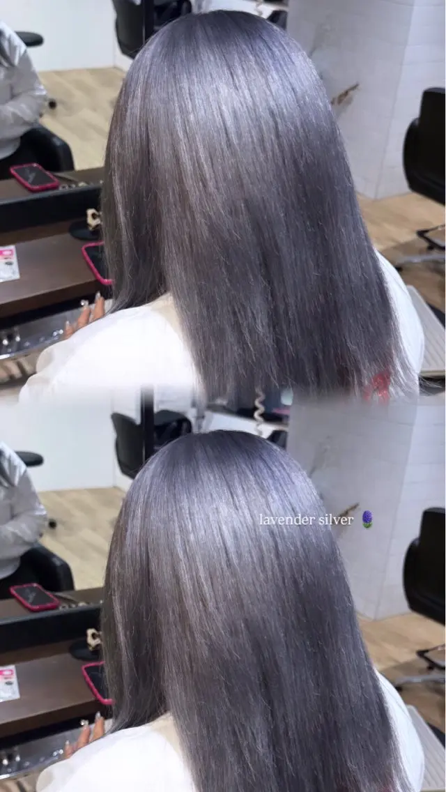 カラー ブリーチ ラベンダーカラー シルバー KaRin 🌺のヘアスタイル