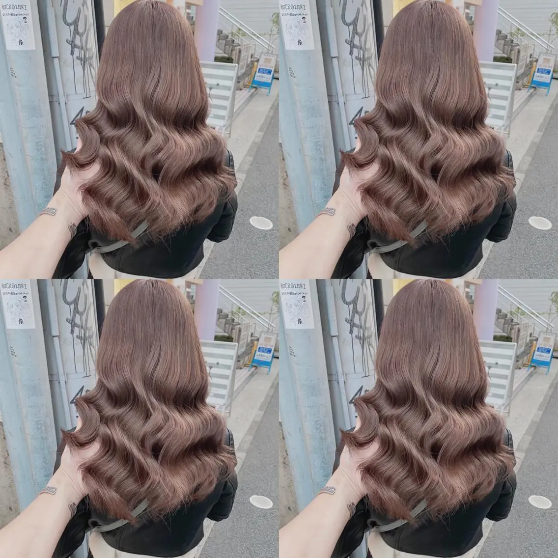 セミロング カラー アッシュ ベージュカラー ブリーチ ダブルカラー グレージュ ハイトーン特化💍 chloe💍韓国のヘアスタイル