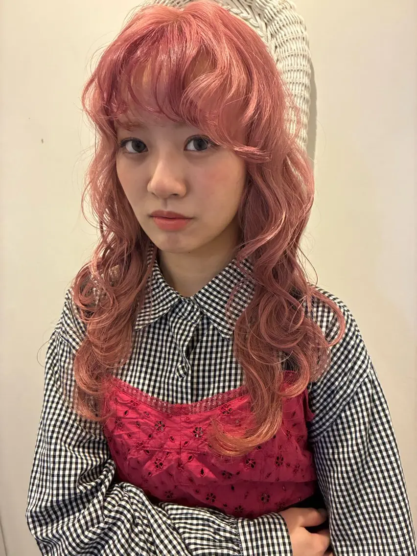 セミロング カット ヘアカラー nacoハイトーン ベージュ🍒のヘアスタイル
