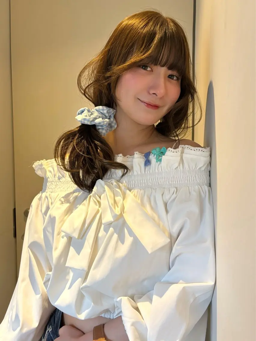 セミロング カラー ブリーチ ブリーチなしカラー カット ヘアカラー mizuki/ピンク ベージュ.レイヤーのヘアスタイル