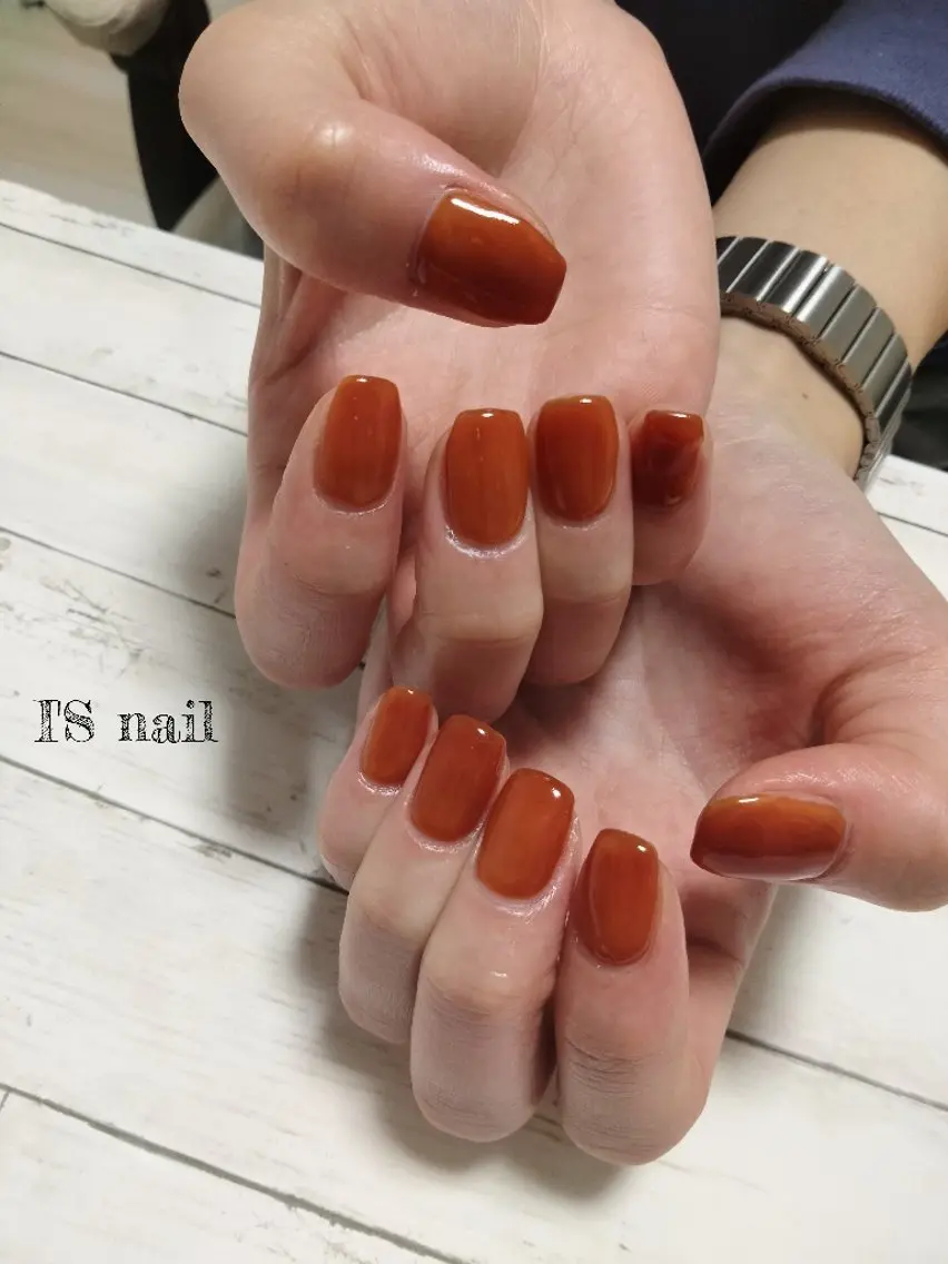 ネイル クリアネイル オレンジ I'S nail 佐野のネイルデザイン