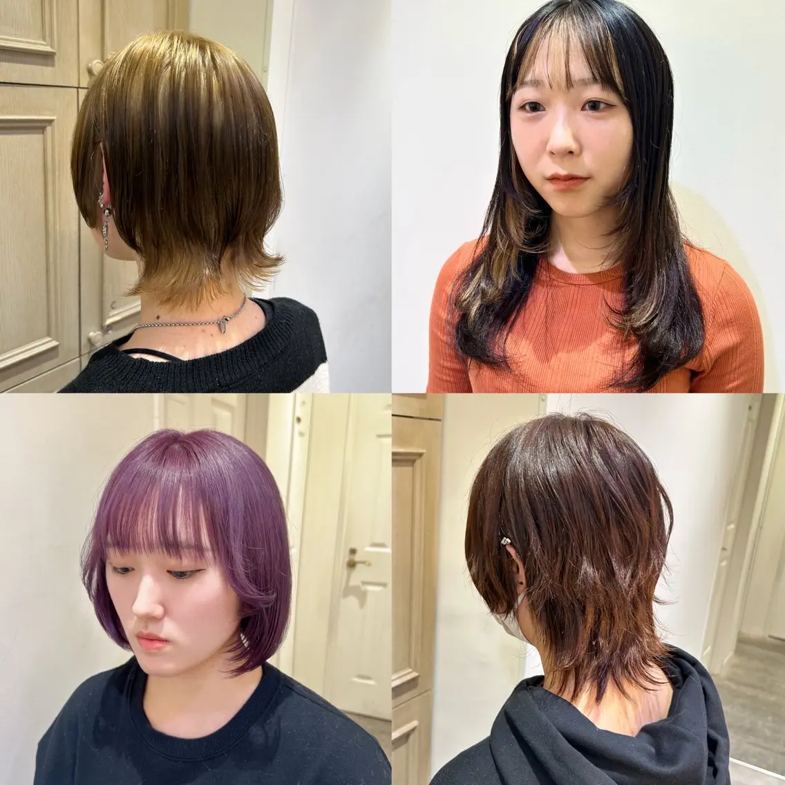 ショート ボブ レイヤーカット ウルフカット ミユ🎀長さ出し 🎨デザインカラーのヘアスタイル