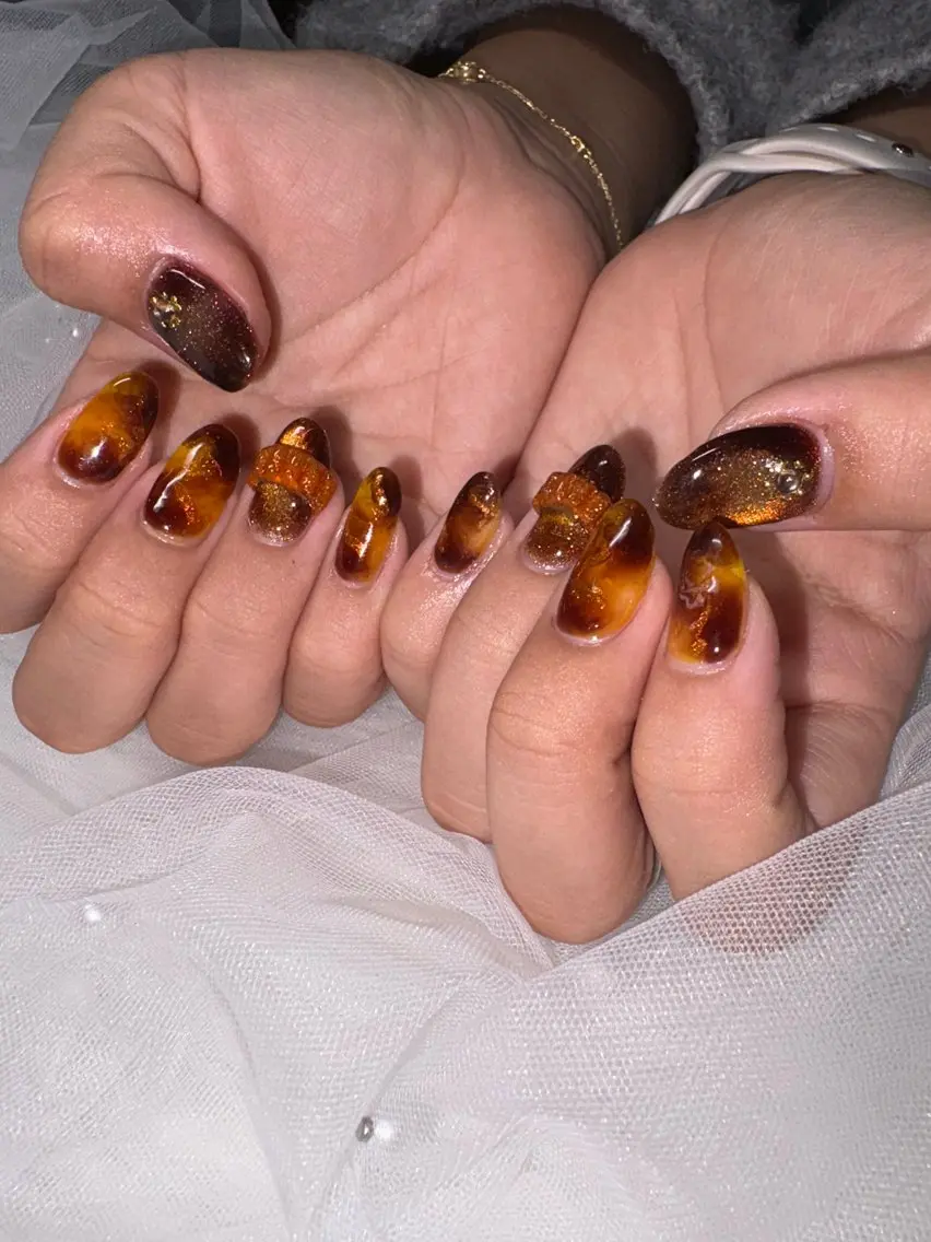 ネイル べっ甲ネイル マグネットネイル ハンドネイル eimy nails♡のネイルデザイン
