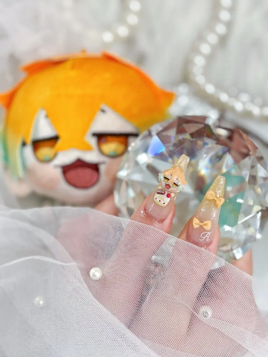 ネイル リボン ハンドネイル ハンドケア なつみ/ ちゅるん/オタク🧸のネイルデザイン