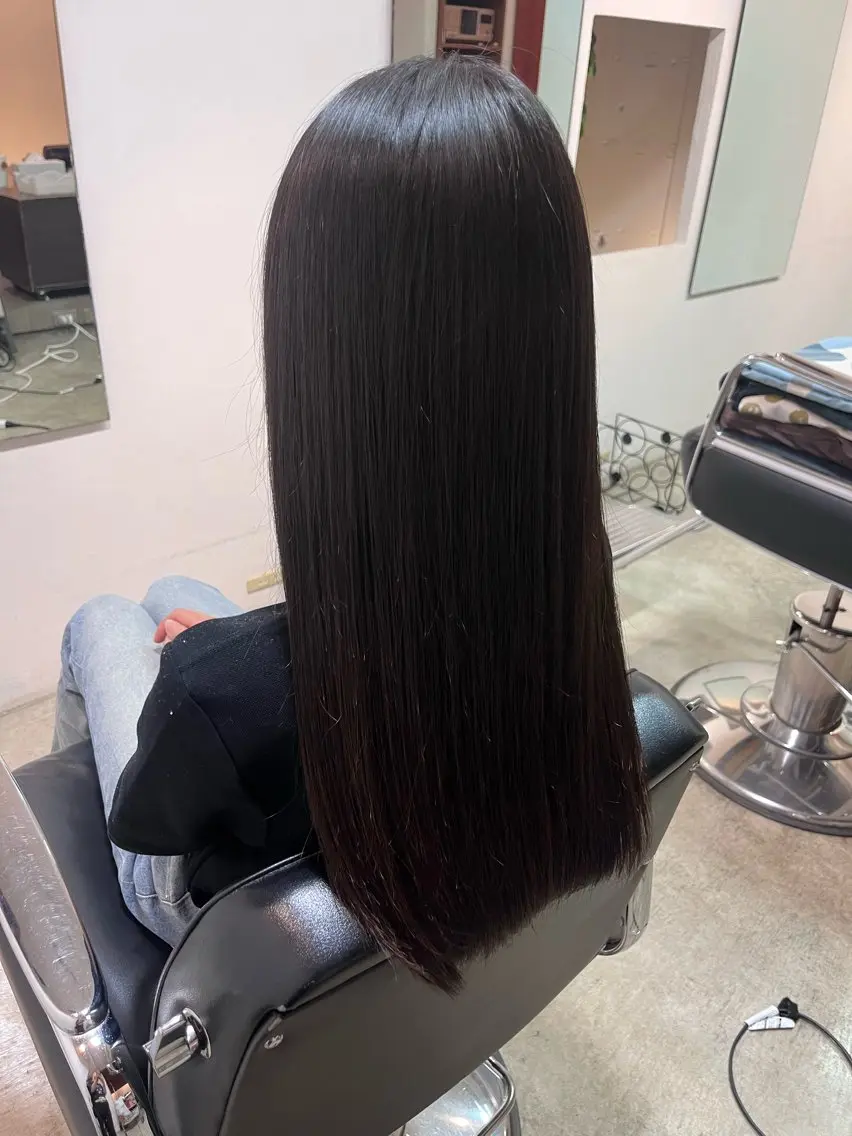 ロング 縮毛矯正 あいこ .のヘアスタイル