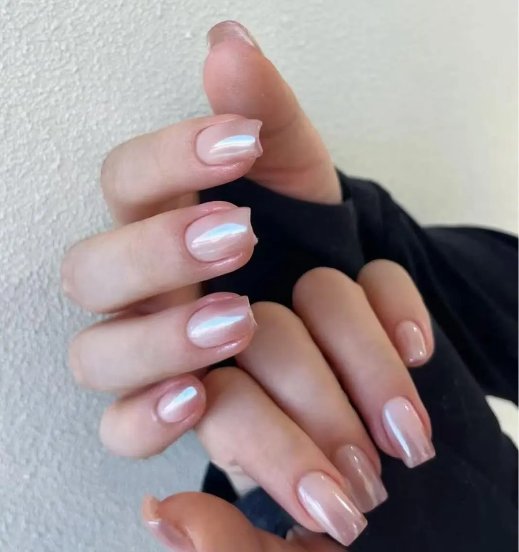 ネイル フラワーネイル フレンチネイル ジェルネイル ガラスフレンチ ハート ハンドネイル BabyYouMi nailのネイルデザイン