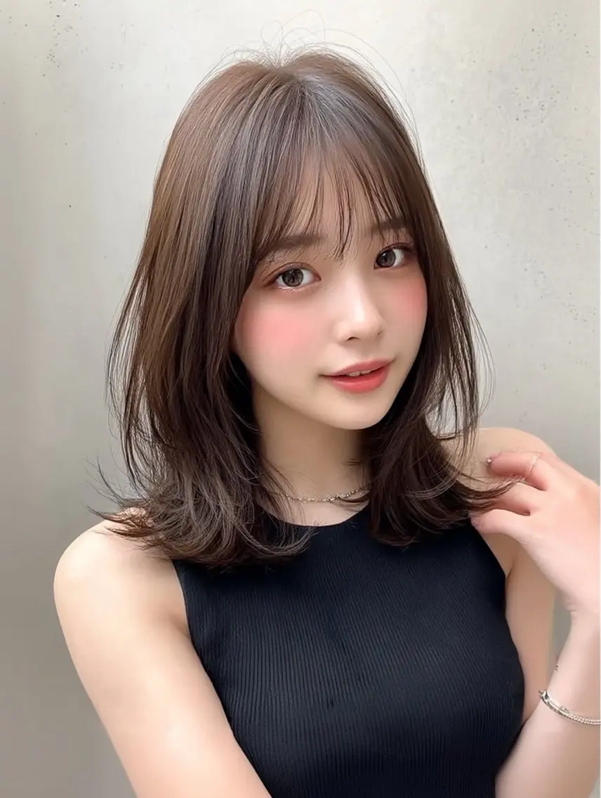 ミディアム 守屋 歩夢　レイヤーカットのヘアスタイル