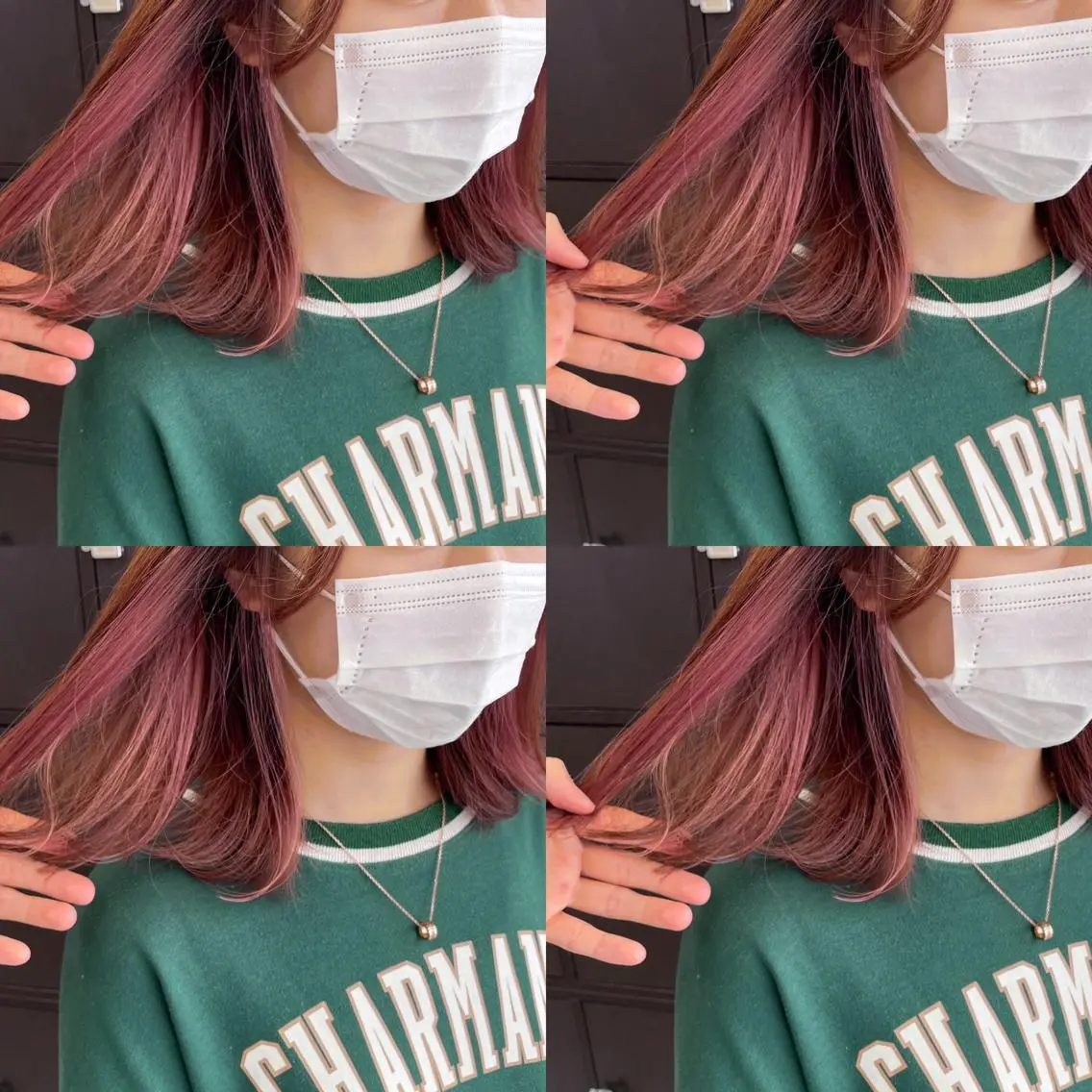 カラー ブリーチ ダブルカラー ハイトーンカラー ブリーチなしカラー ピンクカラー ユナイテッド ビューティー西金沢のヘアスタイル