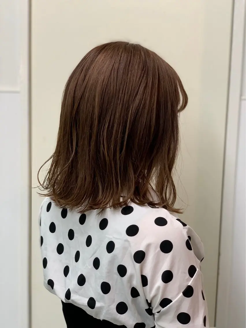 ミディアム カラー ベージュカラー ブリーチ ミルクティーベージュ ブリーチなしカラー S-TAGE Anna.Hのヘアスタイル