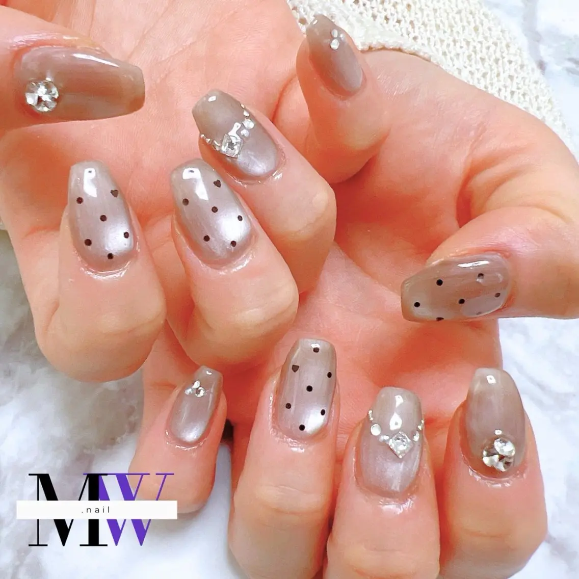 ネイル アートネイル ドット マグネットネイル ハンドネイル MW .nailのネイルデザイン