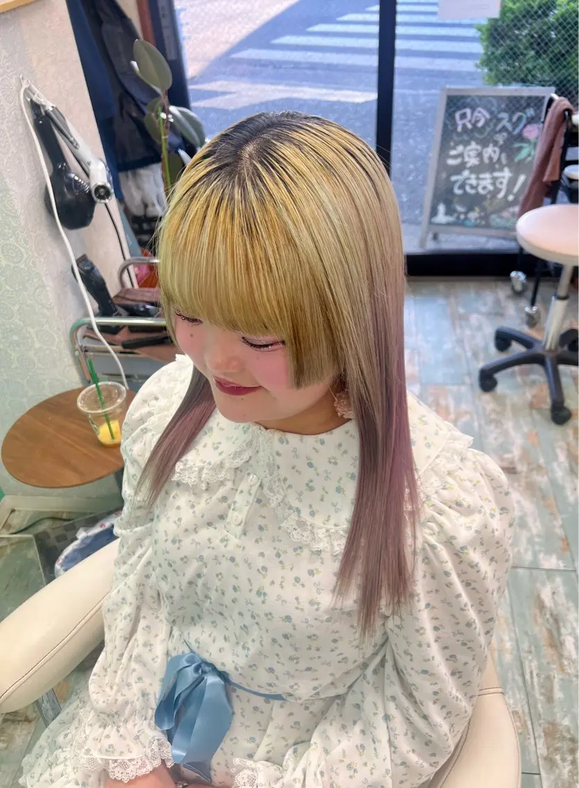 セミロング カット ヘアカラー 田牧 みゆきのヘアスタイル