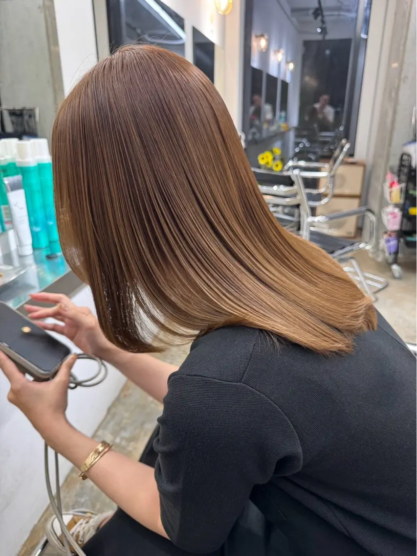 ミディアム カット ヘアカラー トリートメント 透明感ベージュ特化 YUTO/店長のヘアスタイル