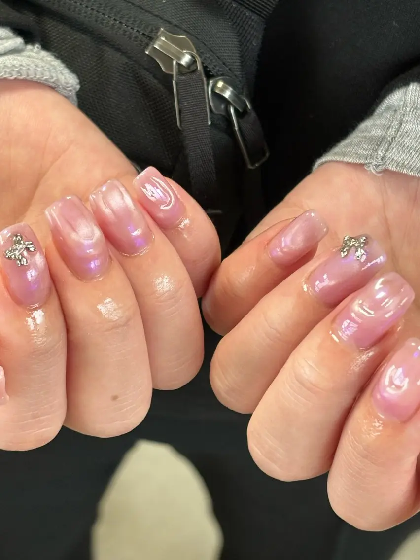 ネイル ジェルネイル キラキラネイル マグネットネイル ミラーネイル 持ち込み ハンドネイル tamu nail 　金町のネイルデザイン