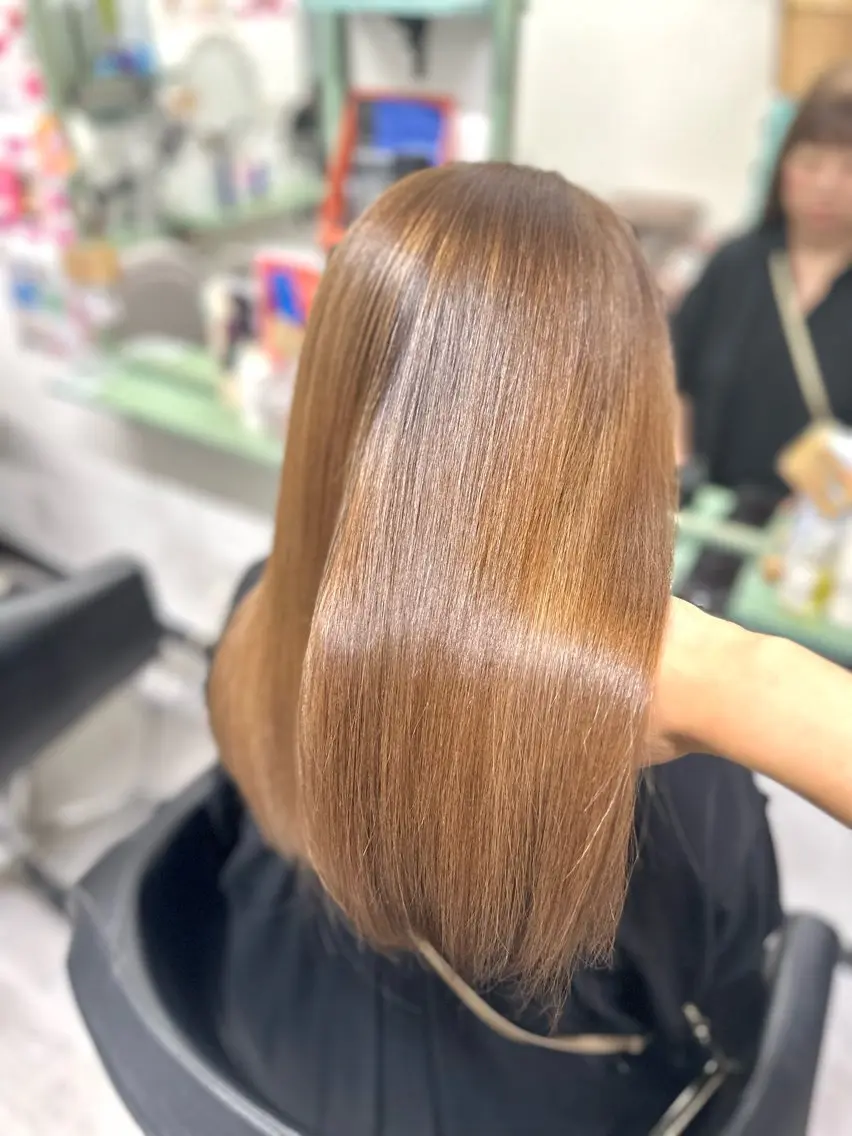 セミロング トリートメント 髪質改善✧︎カラー 💎AIM【アイム】のヘアスタイル