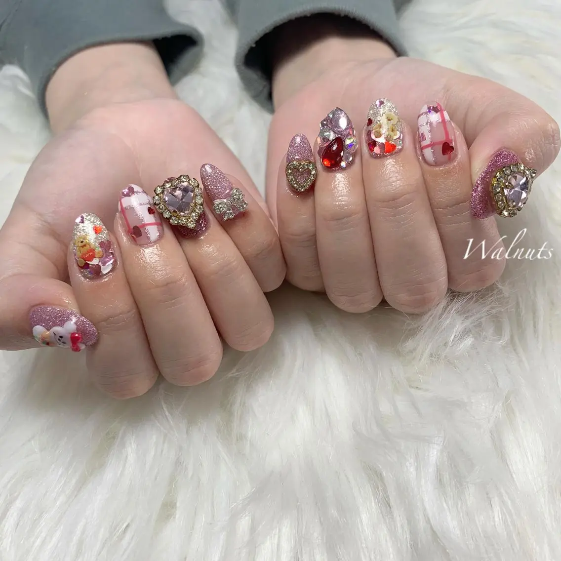 ネイル ハート リボン Nail salon esterellaのネイルデザイン