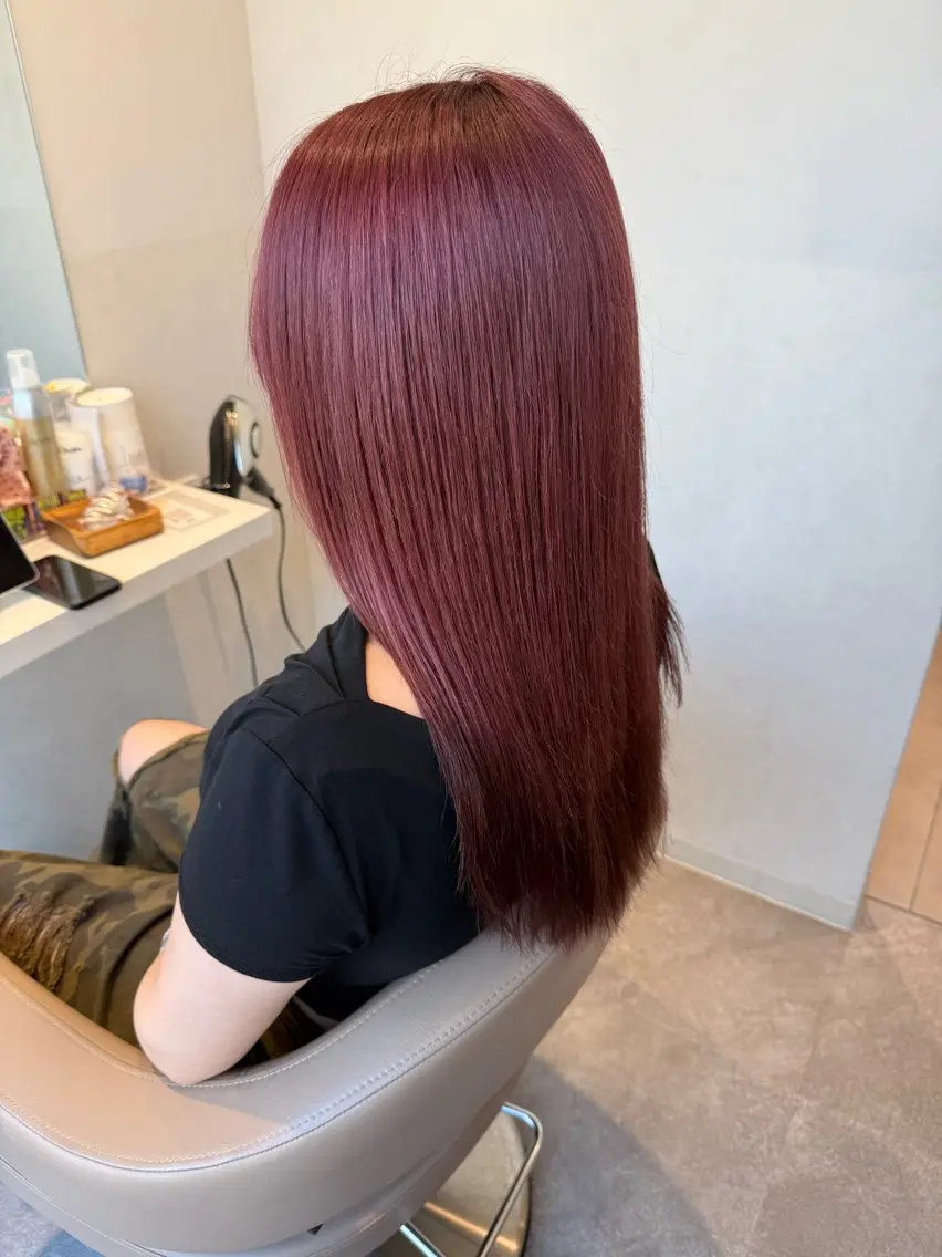 ロング カラー ブラウンカラー ピンクカラー 🍇おぐら めぐみ🍇のヘアスタイル