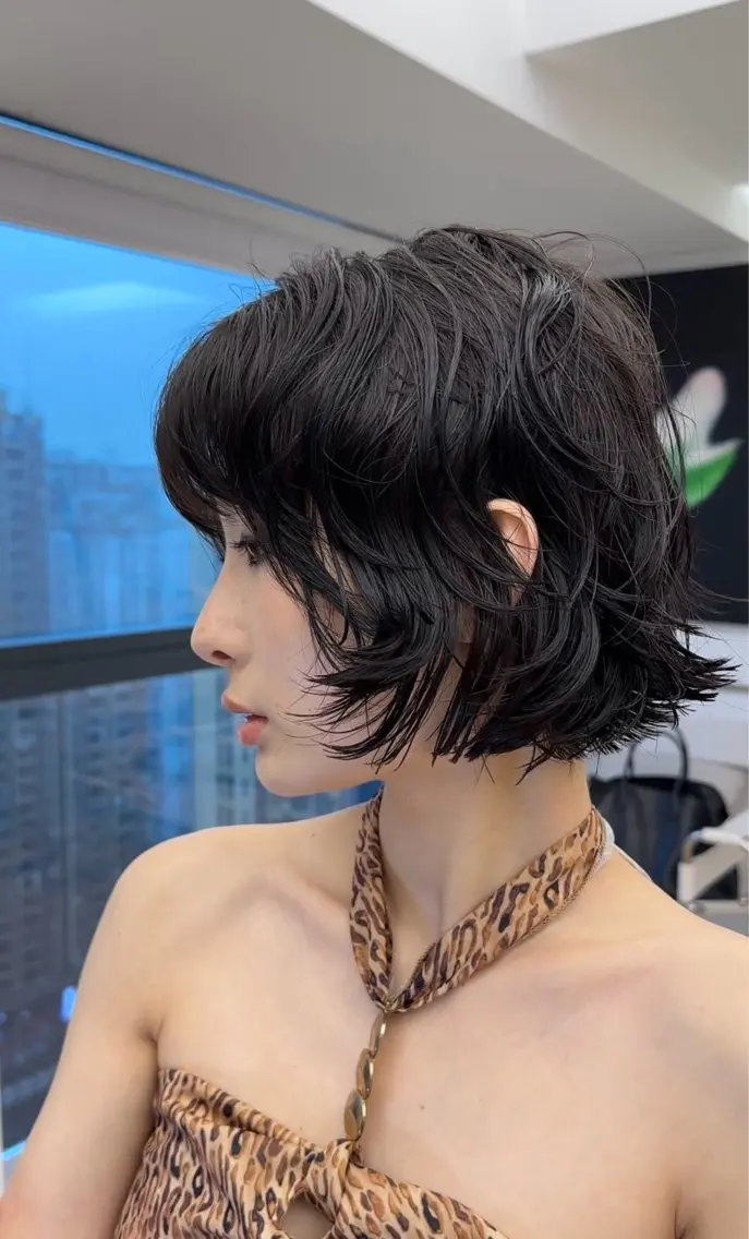 ミディアム パーマ ミディアムパーマ ボブ 髪質改善 RYOのヘアスタイル