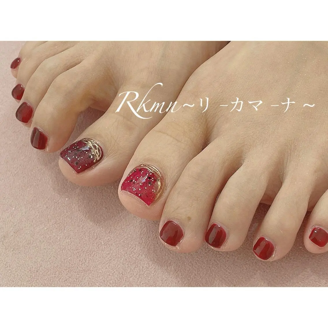 ネイル アートネイル ボルドー ミラーネイル 春ネイル Rkmn ~リ-カマ-ナ~のネイルデザイン