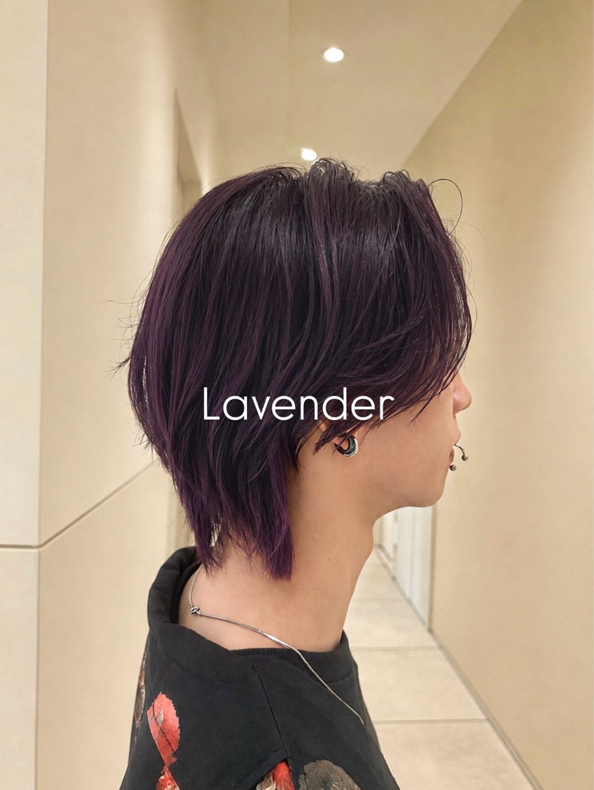 ミディアム カラー メンズ ヘアカラー トリートメント KURIAハイトーン /ピンクカラー/ボブのヘアスタイル