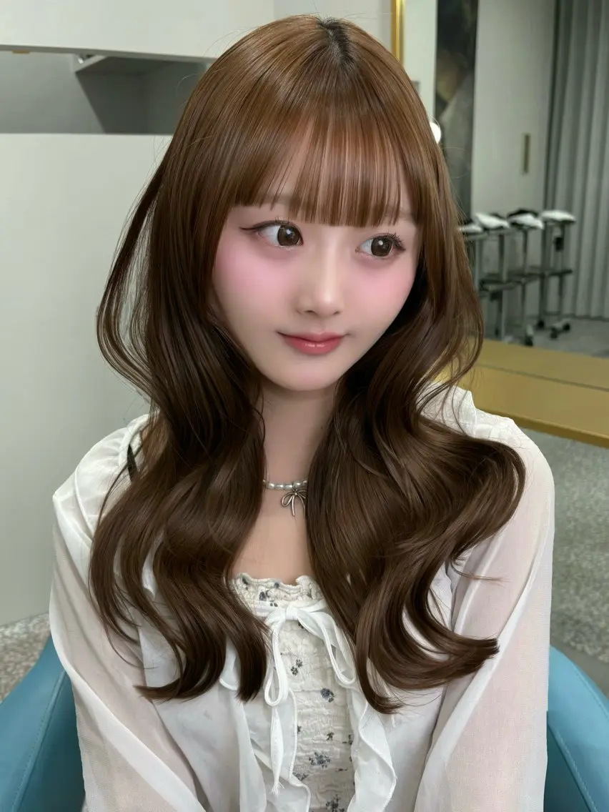 ロング カラー ベージュカラー ブラウンカラー 透明感カラー 韓国風ヘア レイヤーカット カット ヘアカラー トリートメント 熊本/レイヤーカット Nau🎀のヘアスタイル
