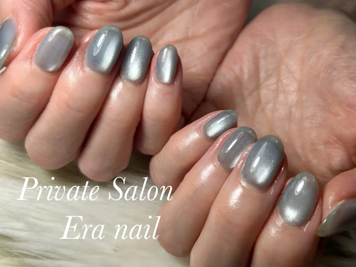 ネイル マグネットネイル マグネットワンカラー ワンカラーネイル ハンドネイル Era nailのネイルデザイン