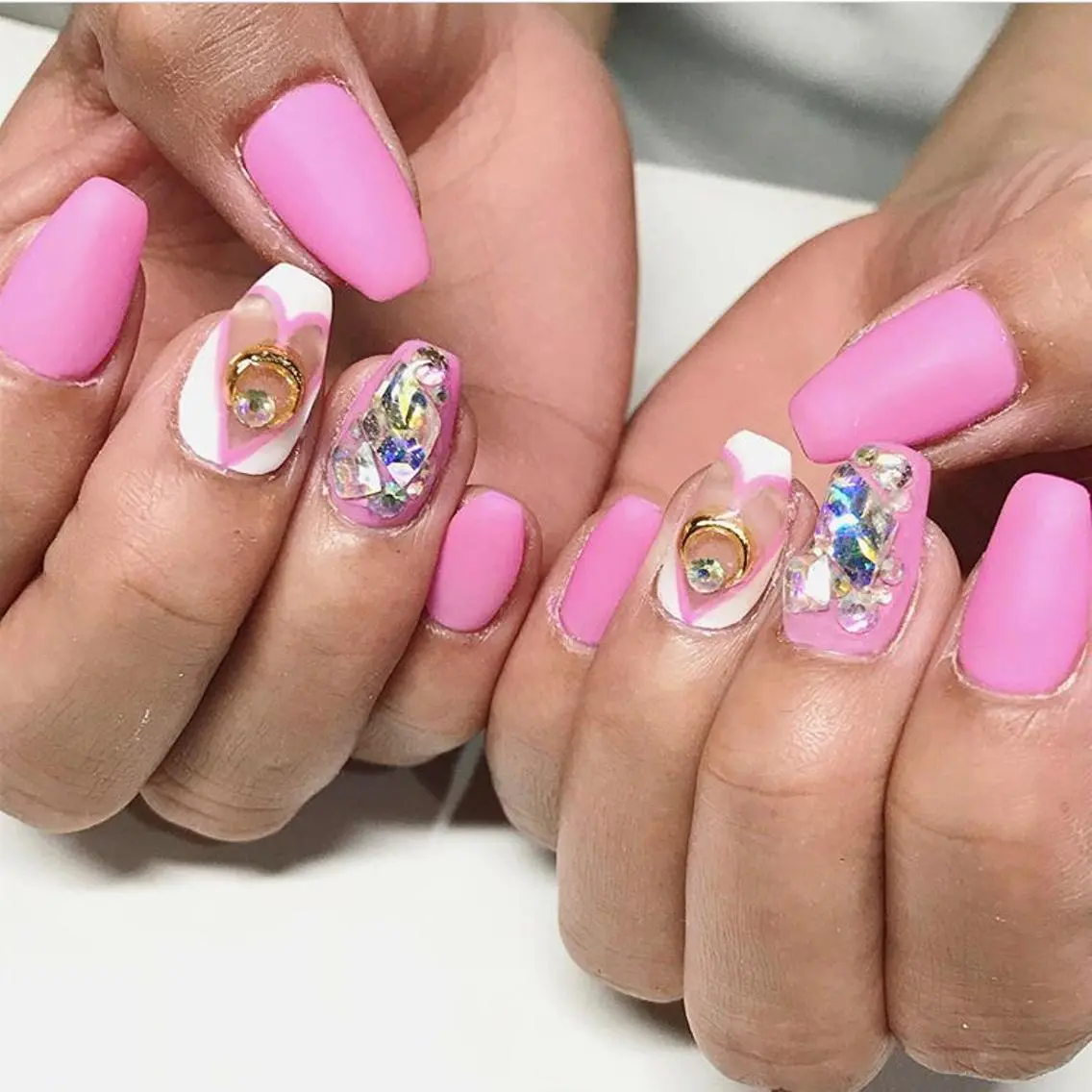 ネイル 渋谷／チップ長さ出し 👑アプレgel-xのネイルデザイン