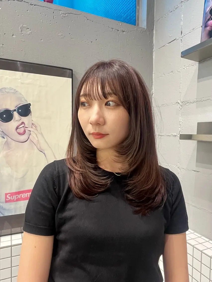 セミロング カット ヘアカラー トリートメント 🦋女子ウケメンズ パーマYUI🦋のヘアスタイル