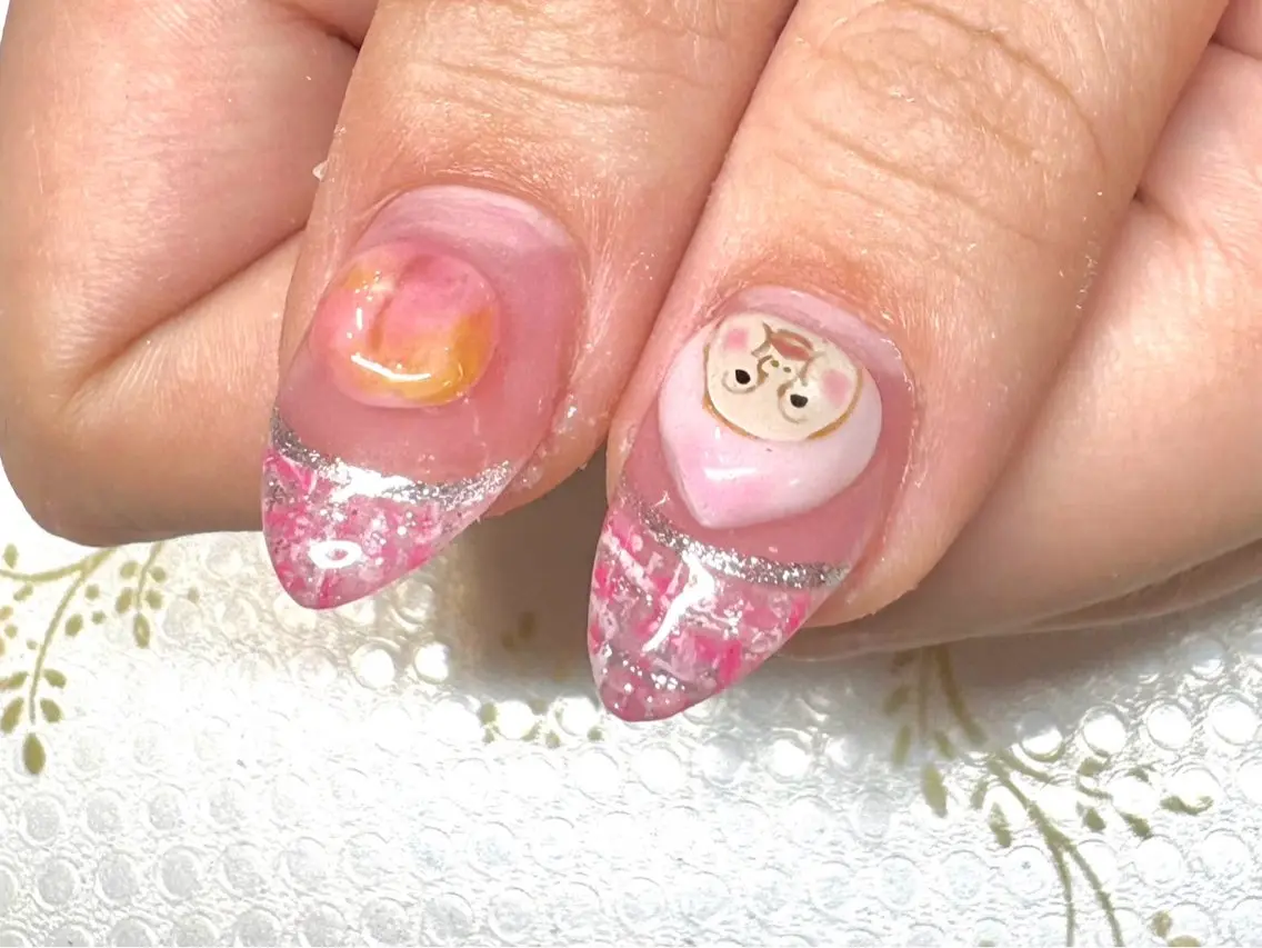 ネイル ハンドネイル 手描きart💫 持ち込み ayakiのネイルデザイン