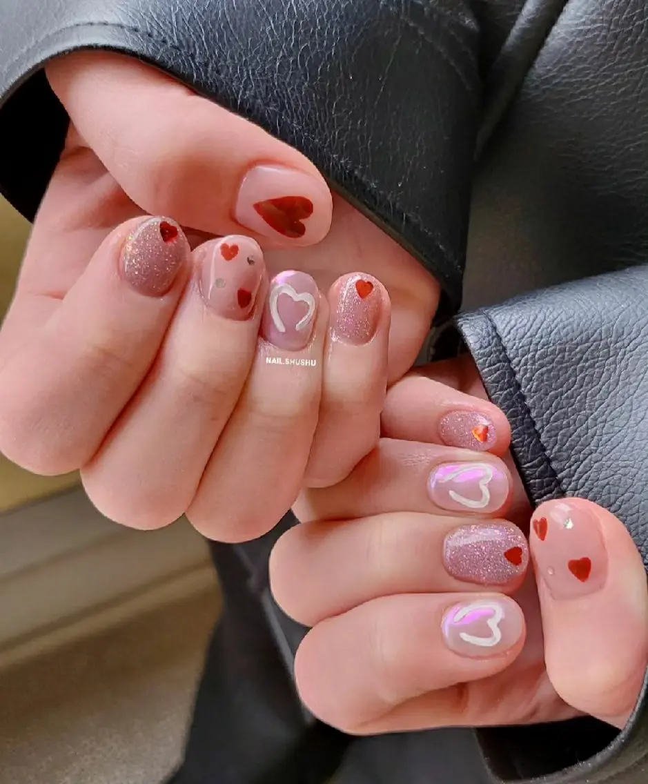 ネイル 持ち込み ニュアンスネイル ワンカラーネイル シンプルネイル 冬ネイル ハンドネイル 3dパーツ/流行り 👧shushu❤️のネイルデザイン