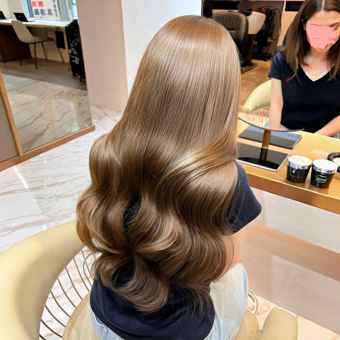 🤍カット＋ブリーチなしWカラー🫧透明感アディクシーカラー＋"ミルボン3STEP"超音波TRの写真