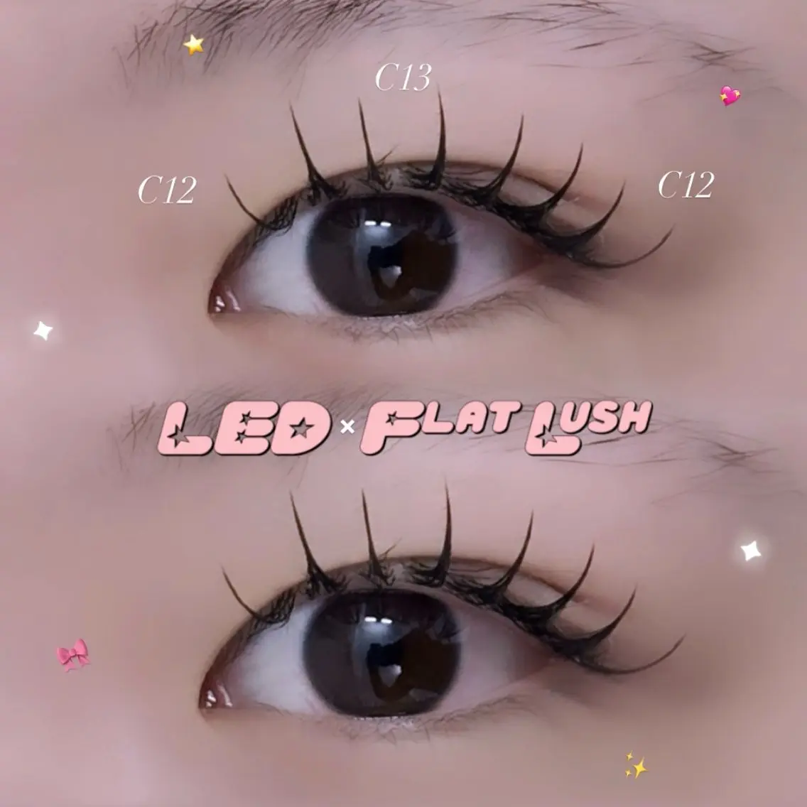 【⠀🎀♡ LED × フラットラッシュ ♡🎀 ꒰ オフ有 ꒱  120本⠀】の写真