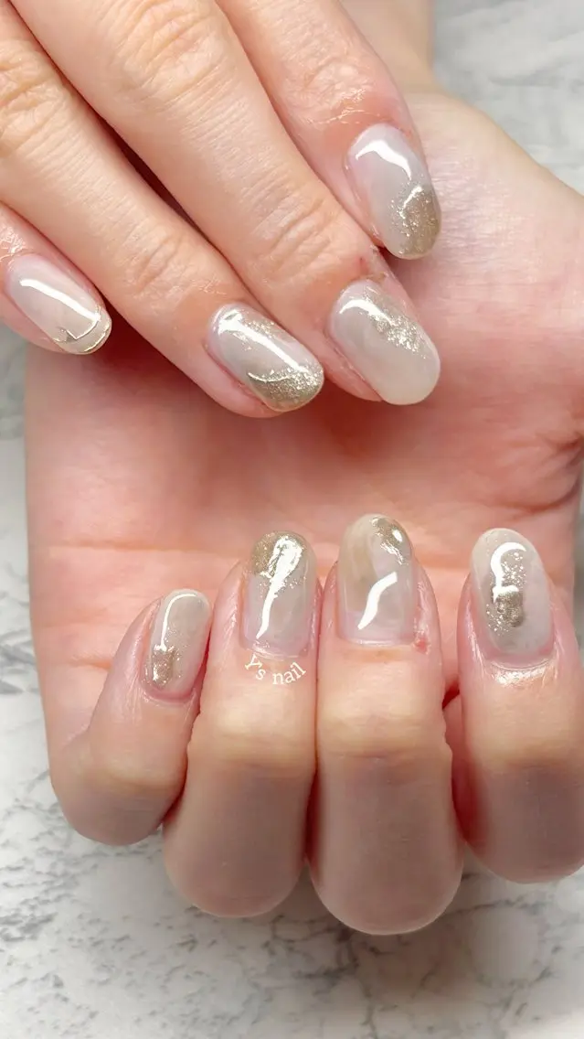 ネイル ニュアンスネイル 手書きが得意🖌️ Y’s  nailのネイルデザイン
