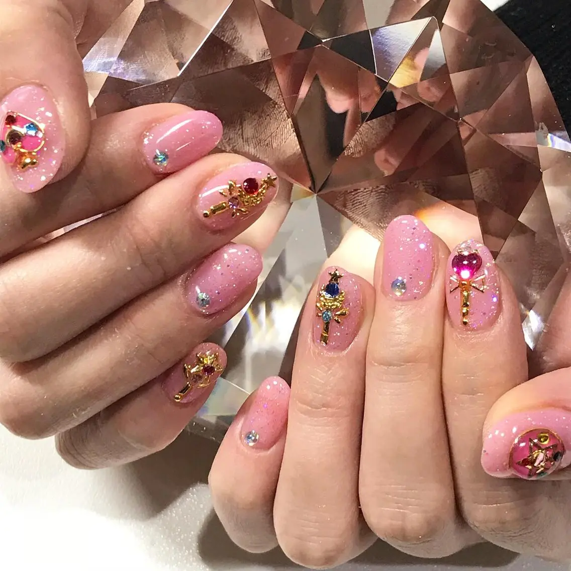 ネイル 渋谷／チップ長さ出し 👑アプレgel-xのネイルデザイン